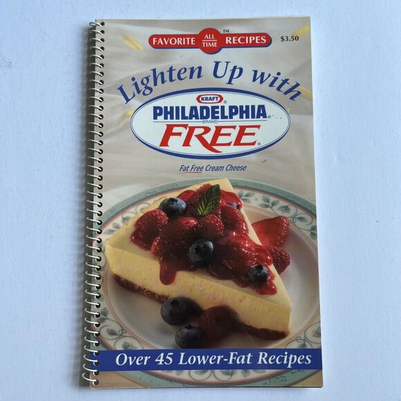 Vintage 1996 Cookbook Lighten Up with Philadelphia Free Spiral Bound - Picture 1 of 14